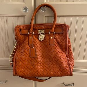 Authentic Woven Leather Michael Kors Bag